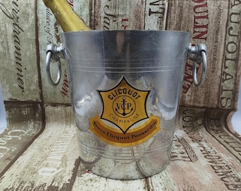 French Vintage Champagne Veuve Clicquot Aluminum Cooler/Bucket