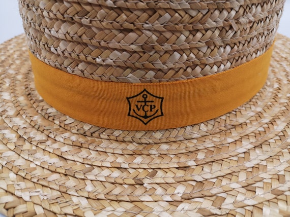 French Champagne Veuve Clicquot boat straw hat - image 4