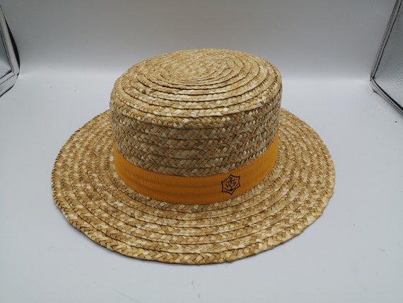 French Champagne Veuve Clicquot boat straw hat - image 1