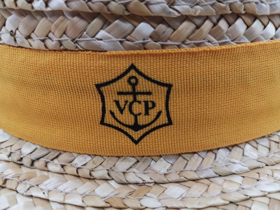 French Champagne Veuve Clicquot boat straw hat - image 3