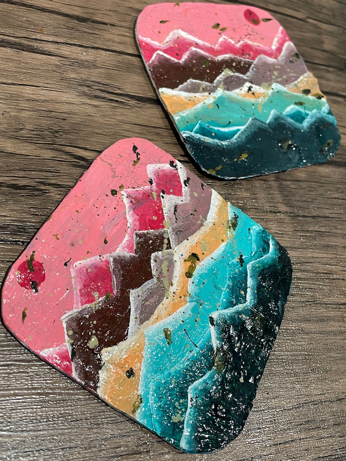 Coasters made from recycled plastic bags distressed mountain Etsy