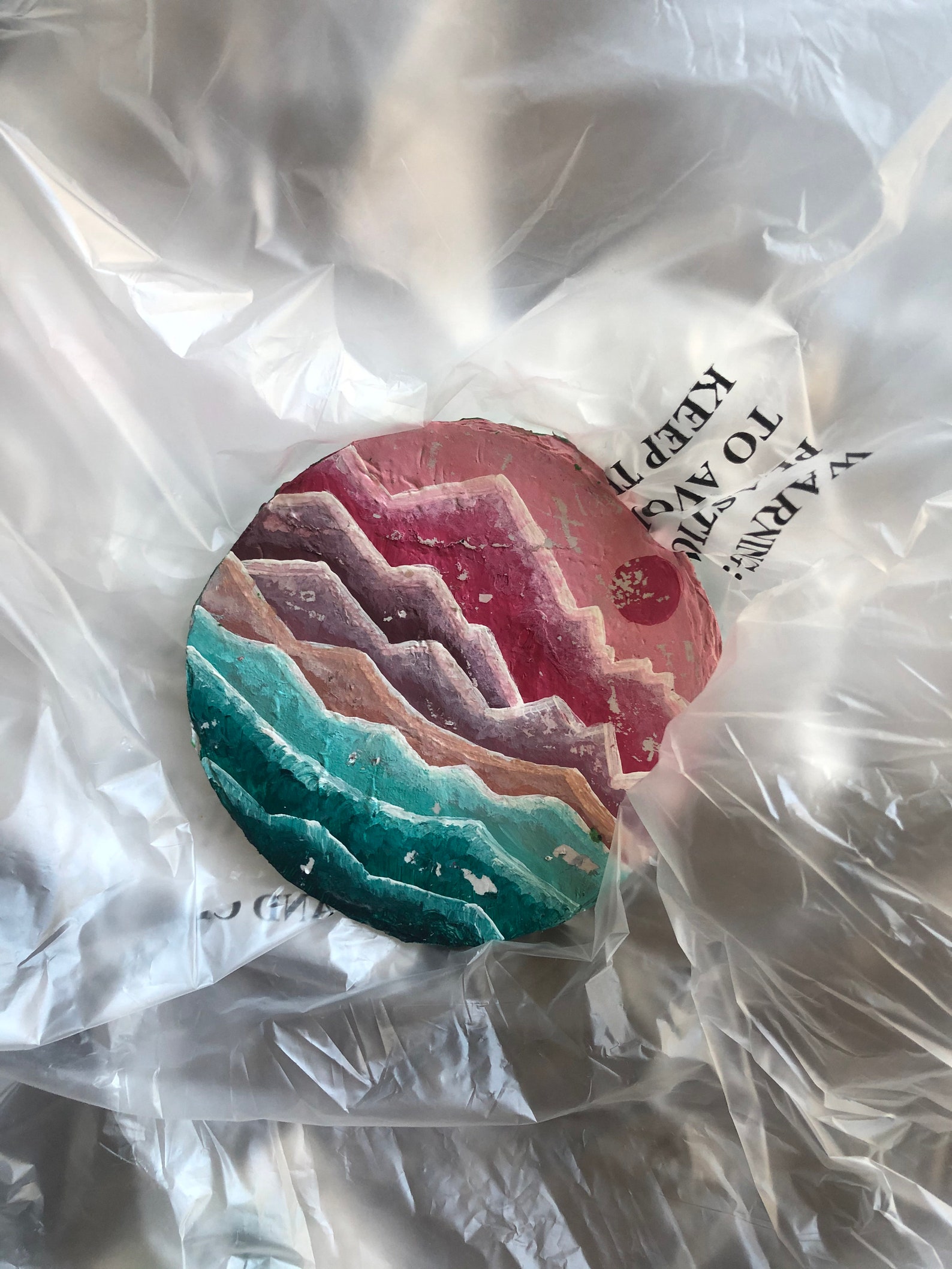 Coasters made from recycled plastic bags distressed mountain Etsy