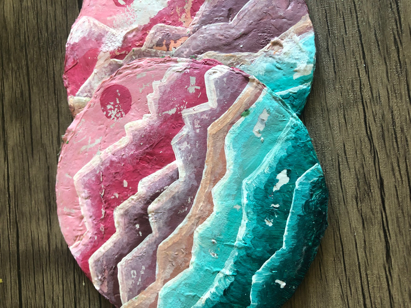 Coasters made from recycled plastic bags distressed mountain Etsy