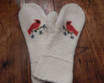 Felted mitten kit with all materials included