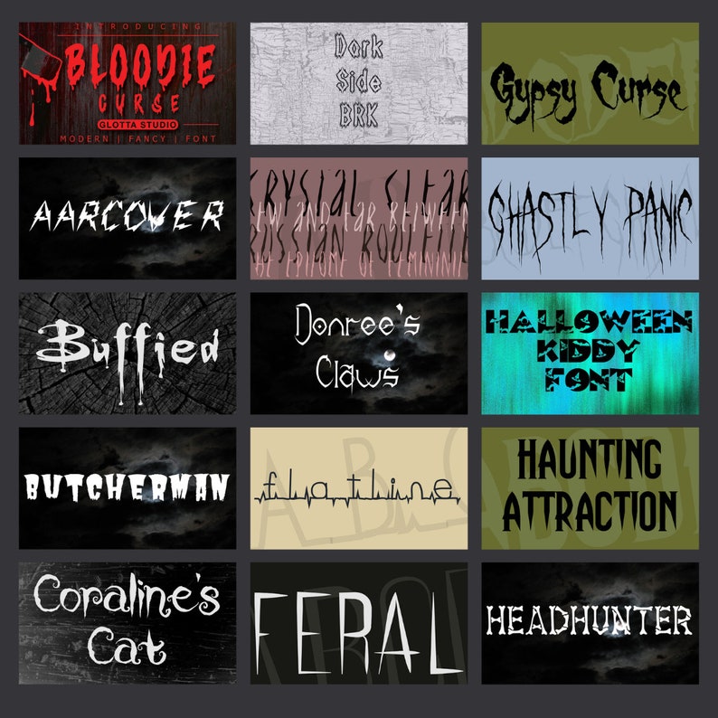 Spooky Halloween Font Bundle: 100+ Fonts (TTF & OTF) - Etsy