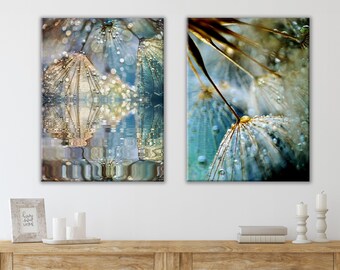 Dandelion canvas print, 2 motifs to choose from, mural, photography, wall art, dandelion