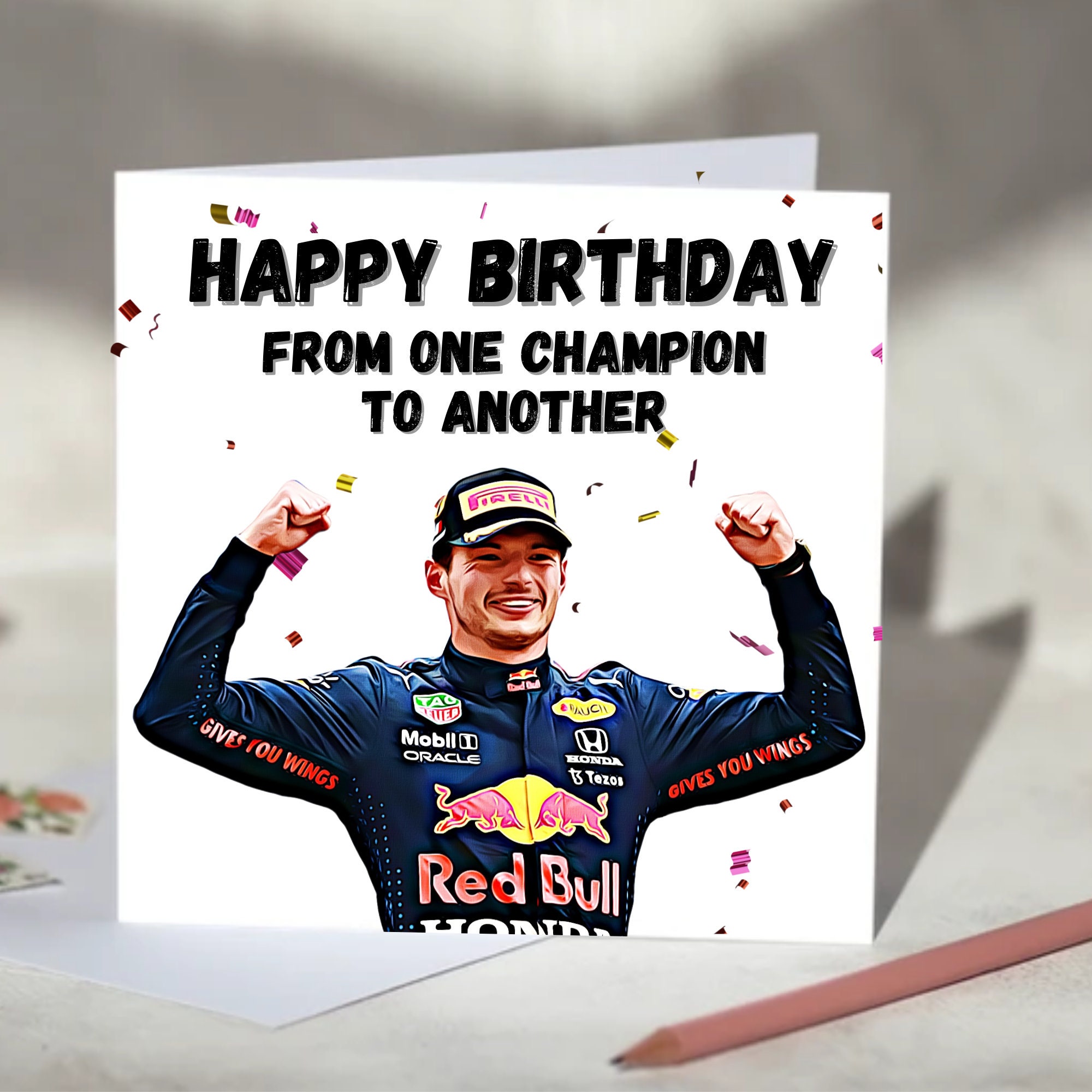 Trein Voorspellen straal Max Verstappen F1 Birthday Card Happy Birthday From One - Etsy