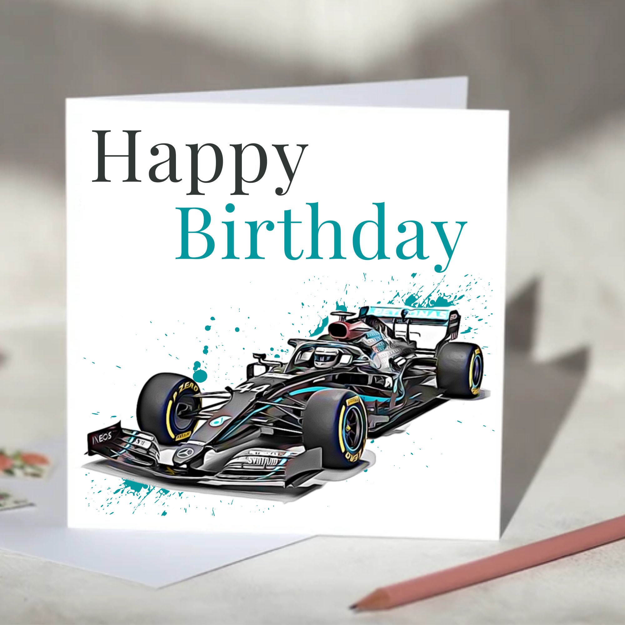 Lewis Hamilton Formula One F1 Mercedes Birthday Card - Etsy UK