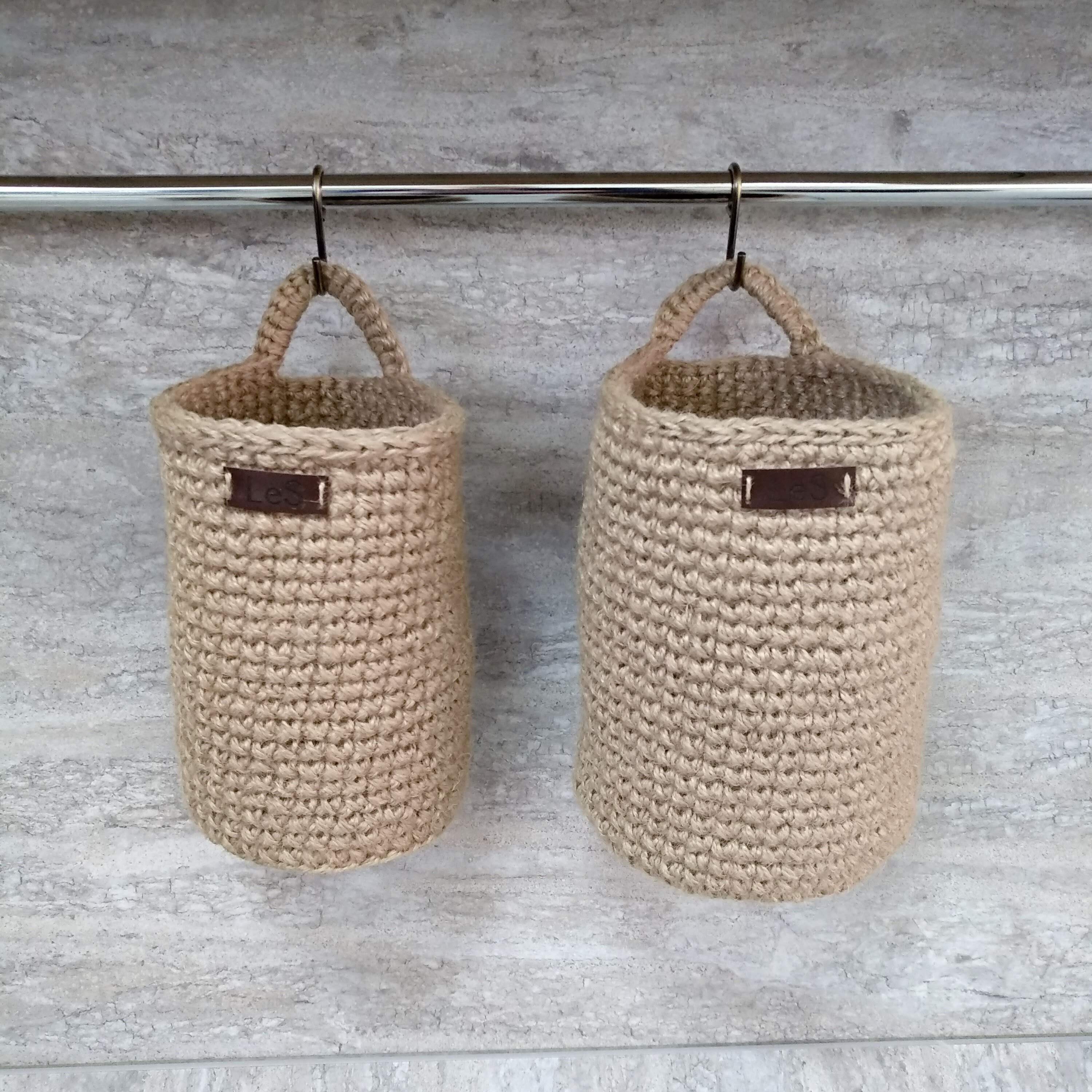 Häkelkörbe mit Griff Küche Korb Lagerung häkeln Jute Körbe | Etsy