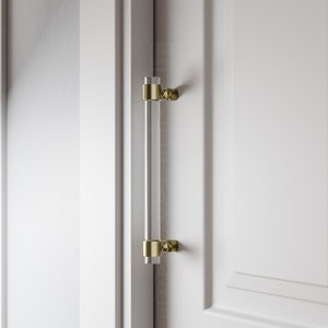 Back to Back Acrylic Door Pull | High-Quality Double-Sided Handle, Modern Door Handle, Acrylic Pull, Premium Lucite Door Pull | LyfeHardware