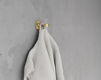 Acrylic Lucite Robe Hook | Bathrooms and Entryway Accessory | Modern Minimalist Hand Towel or Robe Holder | Multiple Finishes | LyfeHardware