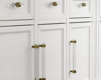 Schubladengriff mit Krone aus Acryl | Eleganter, moderner Griff, stilvoller Lucite-Griff, zeitgenössisches Design | LyfeHardware