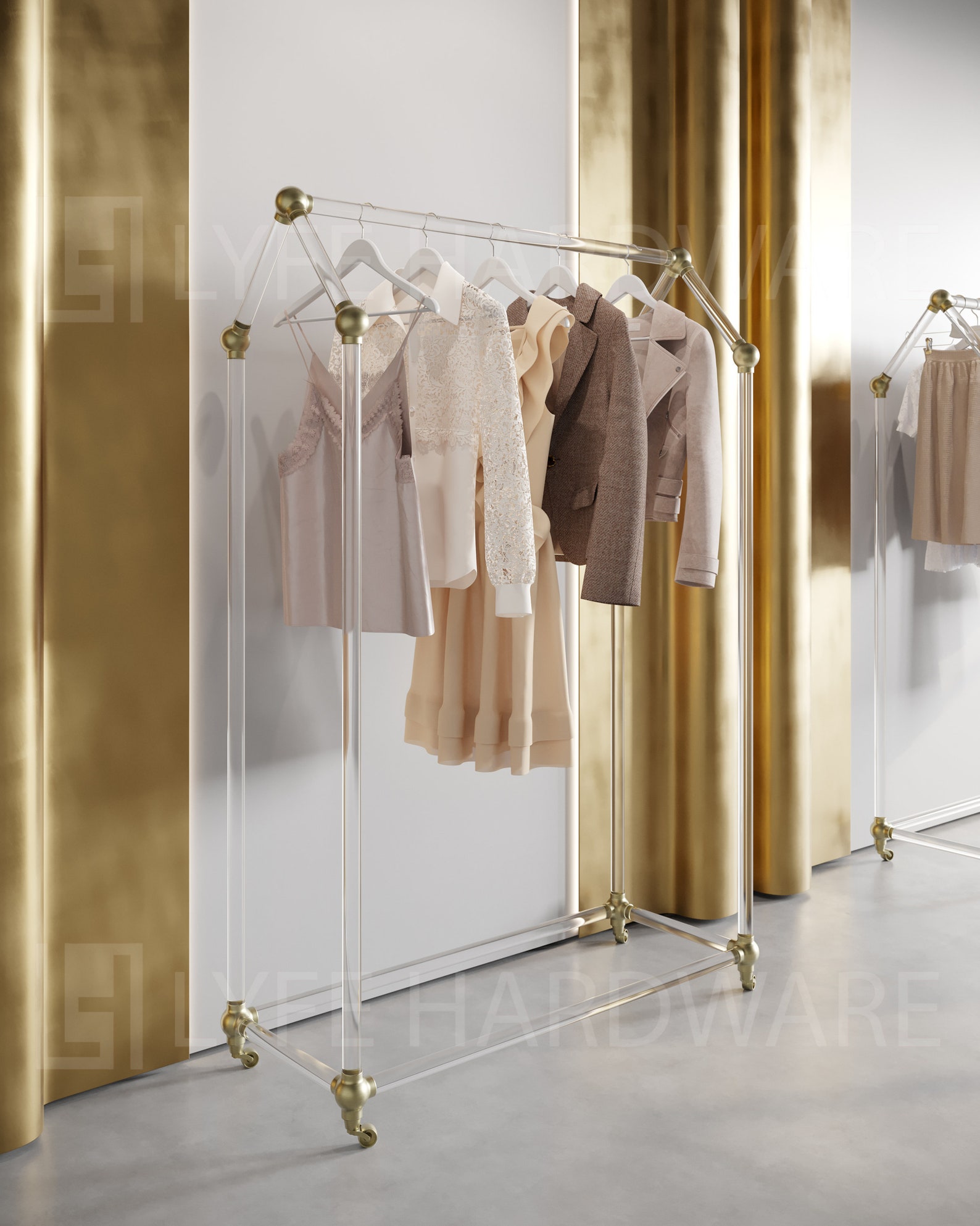 Acrylic Rolling Rack | Contemporary Display Solution, Transparent ...