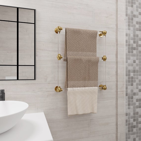 Lucite Three Bar Towel Rack High Quality Towel Rack Easy - Etsy