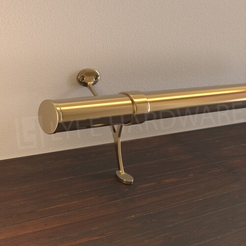 Custom Polished Brass Bar Foot Rail Kit High Quality Metal Etsy UK