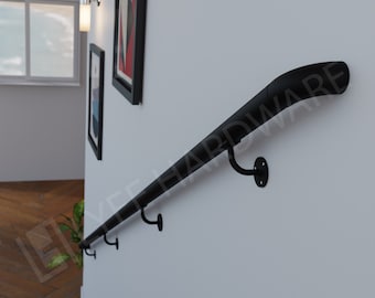 Corrimano In Ottone Per Scale All'interno, All'aperto, Ringhiera A Barra Di Sostegno, Ringhiere Per Corrimano A Parete Antiscivolo, Corrimano Per