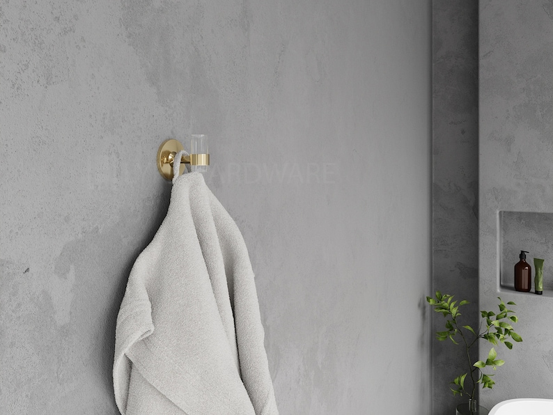 Finial Robe Hook Acrylic Lucite Robe Hook | Bathrooms and Entryway Accessory | Modern ...
