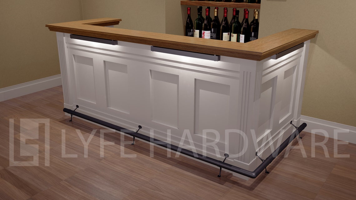 Custom Matte Black Bar Foot Rail Kit High Quality Metal Bar Etsy