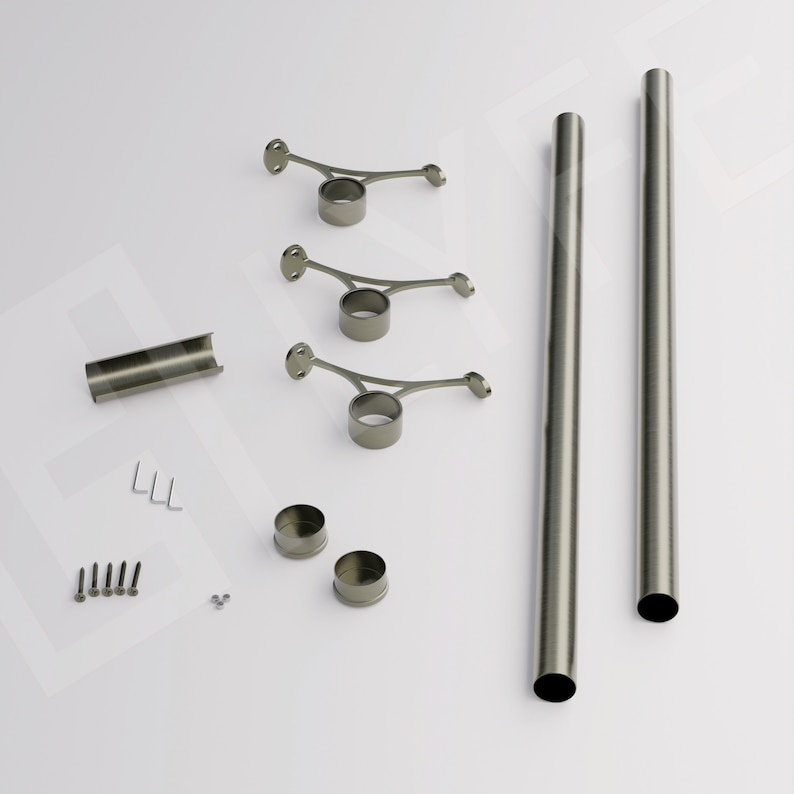 Custom Antique Brass Bar Foot Rail Kit High Quality Metal Etsy