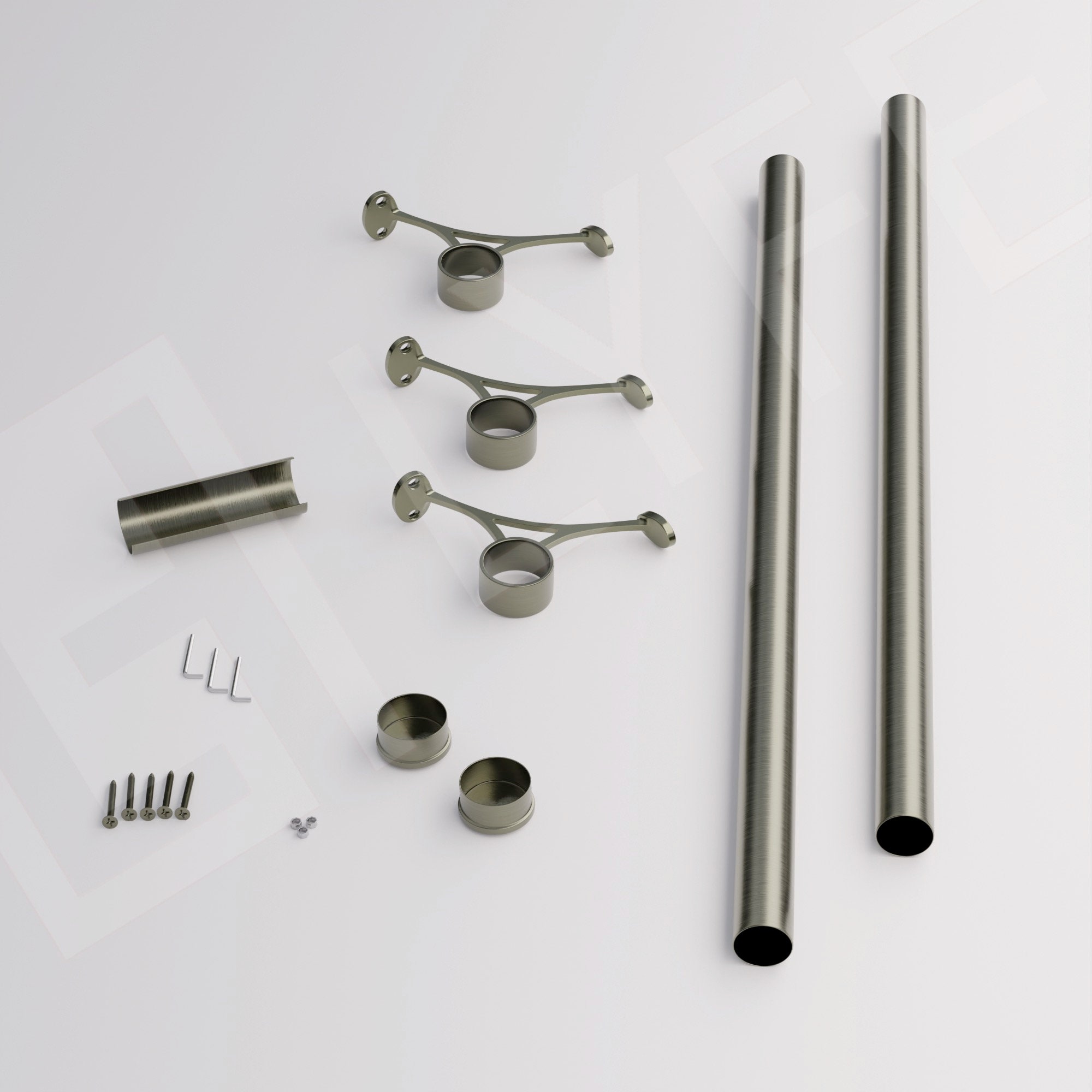 Custom Antique Brass Bar Foot Rail Kit High Quality Metal Etsy UK