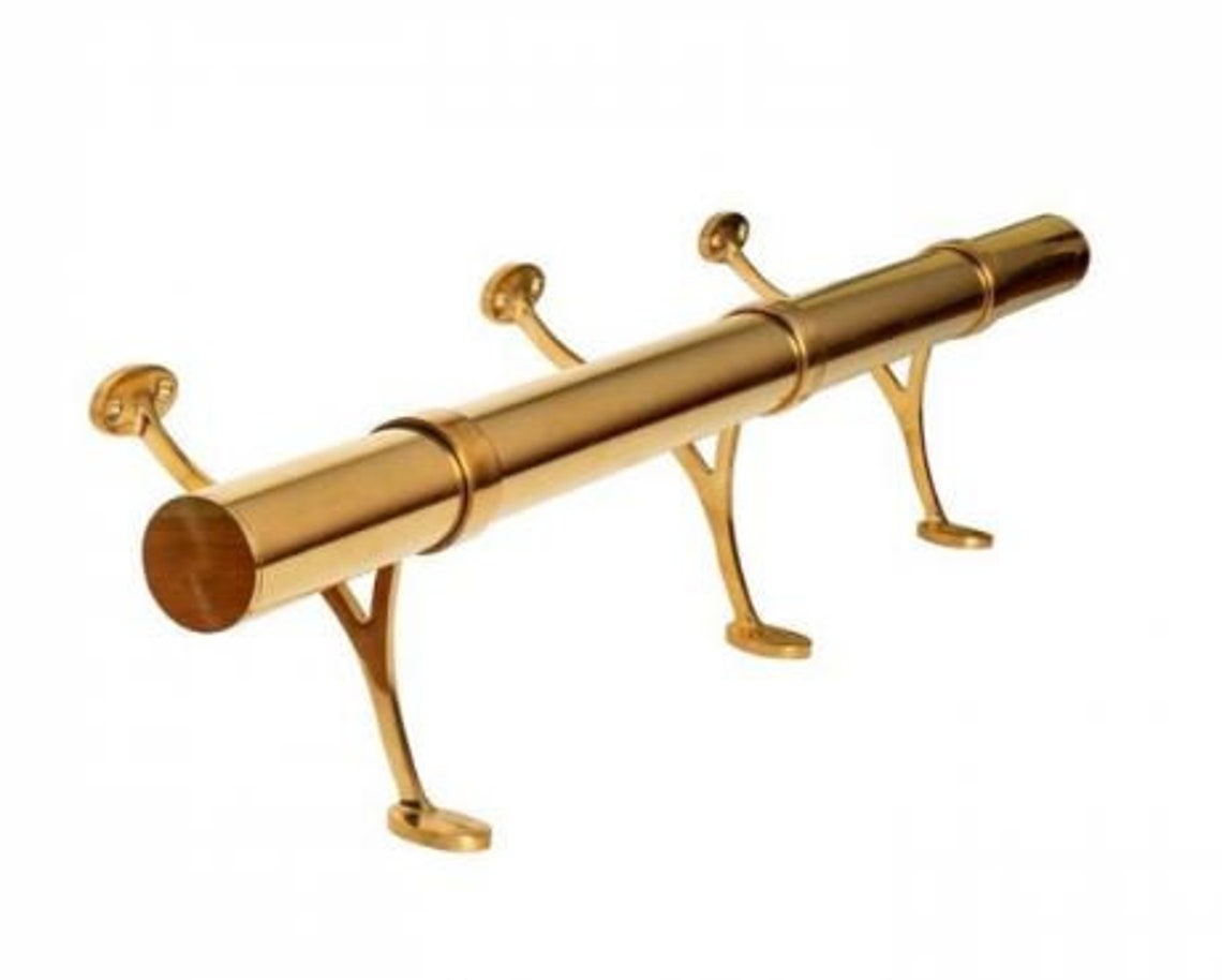 Custom Polished Brass Bar Foot Rail Kit High Quality Metal Etsy
