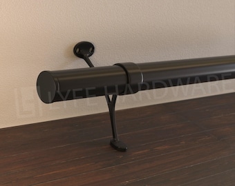 Benutzerdefinierte Matte Black Bar Fuß Schiene Kit | Hochwertige Metallstange Fußschiene | Einfach zu befestigenden Fußschienen | Glatte Bar Fuß Schienen