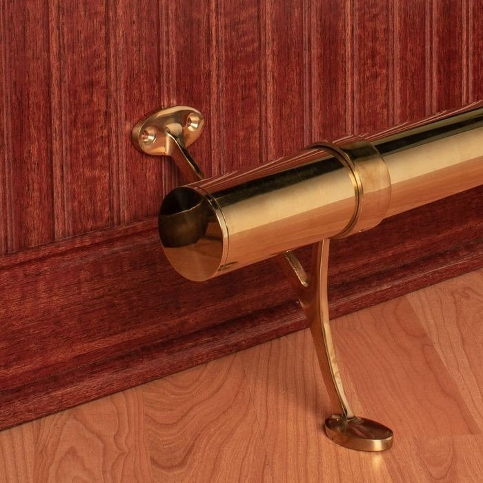 Custom Polished Brass Bar Foot Rail Kit High Quality Metal Etsy