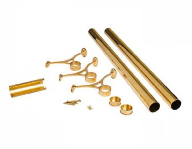 Custom Polished Brass Bar Foot Rail Kit High Quality Metal Etsy UK