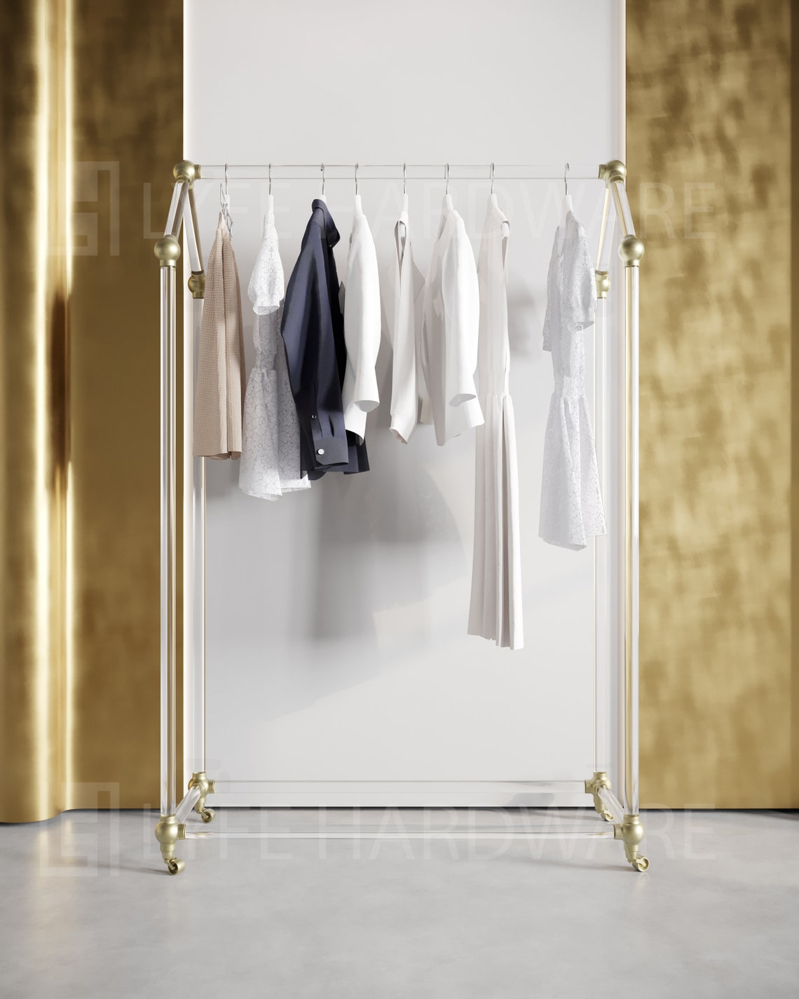 Acrylic Rolling Rack | Contemporary Display Solution, Transparent ...