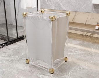 Lucite Laundry Hamper with Removable Bag | Laundry Basket | Nursery Laundry Basket | Closet Organization | Housewarming Gifts | LyfeHardware