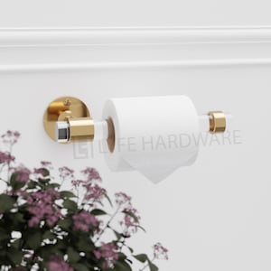 Porta carta igienica in acrilico Lucite / Porta carta igienica da parete / Set di accessori per il bagno minimalisti e moderni / Hollywood Regency / LyfeHardware