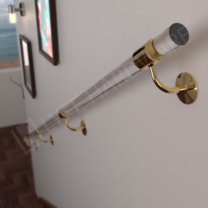 Zestaw poręczy z akrylu Lucite na zamówienie | Wysokiej jakości poręcz schodowa Lucite do użytku wewnętrznego | Łatwa w montażu poręcz | LyfeHardware