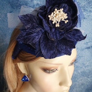 Blue Velvet Fascinator - Etsy display picture 3