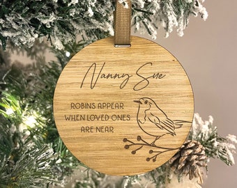 Robins Appear Christmas Personalised At The Family Name Door Sign Plaque 