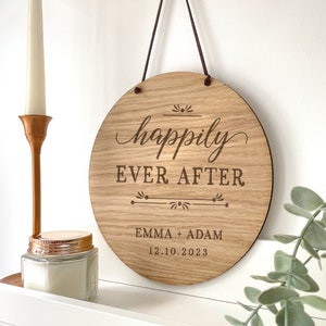 Happily Ever After Personalised Wedding Gift for Couple, Unique Gift Idea, Fairytale Wedding Present Keepsake Ornament, Decoration Sign