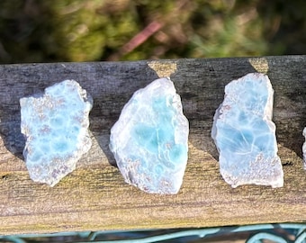Larimar Rough Stone | Natural Caribbean Blue Crystal | Raw Larimar from Dominican Republic | Healing Gemstone