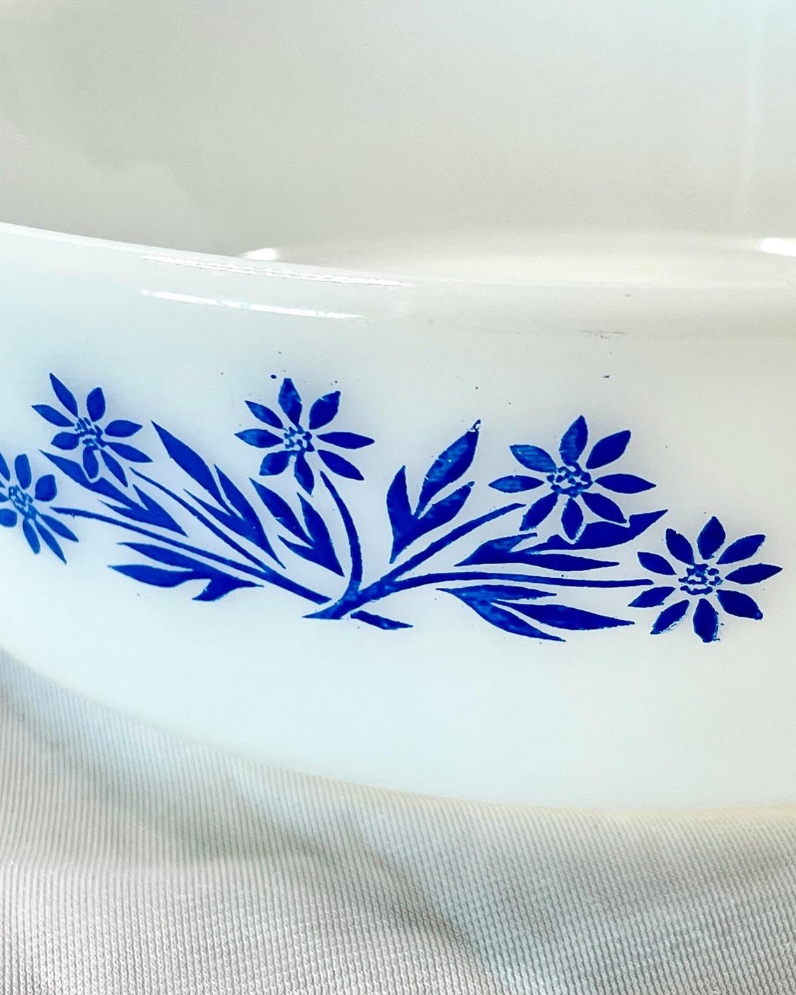Ancla HockingFire King Blue Cornflower Bowl Etsy España