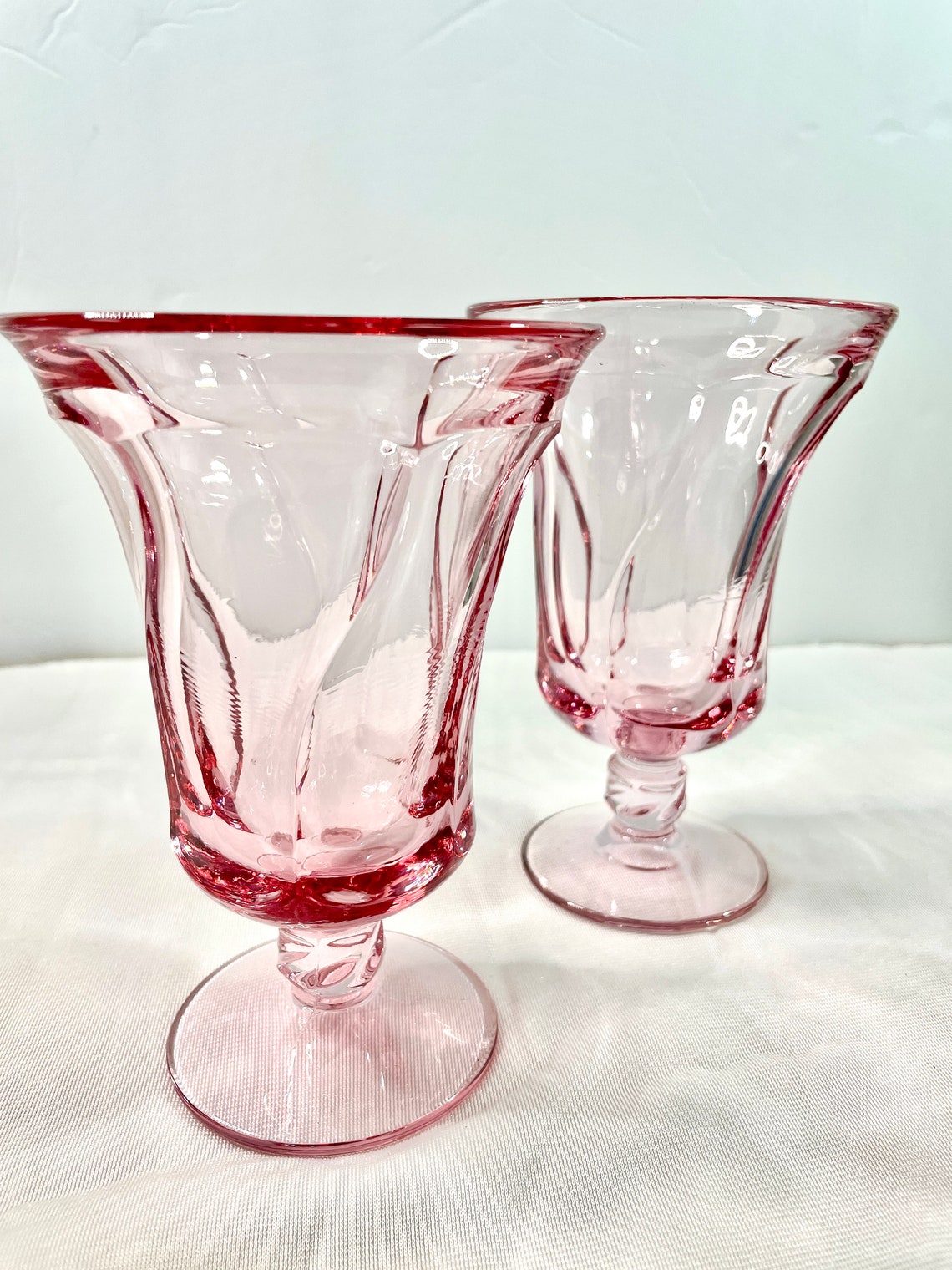 Vintage Fostoria Jamestown Pink Goblets Etsy