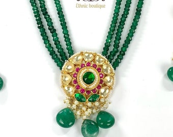 Pachi Kundan Mala Set in Pure Copper 