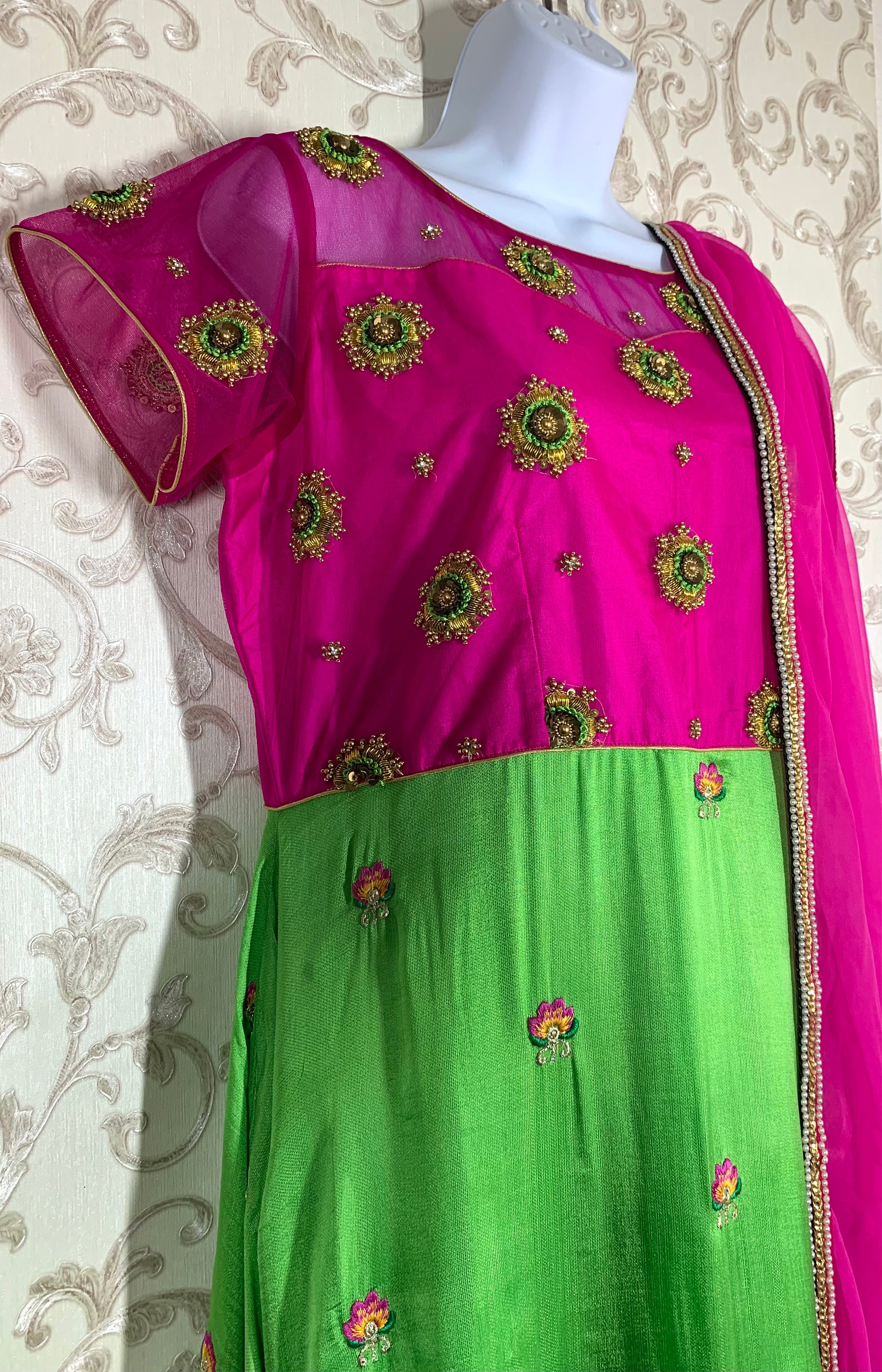 Share 167+ maggam work long frocks best