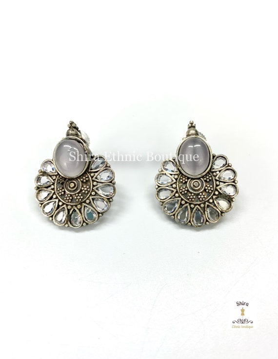 German Silver Stone Earrings Manufacturer and Exporter from India