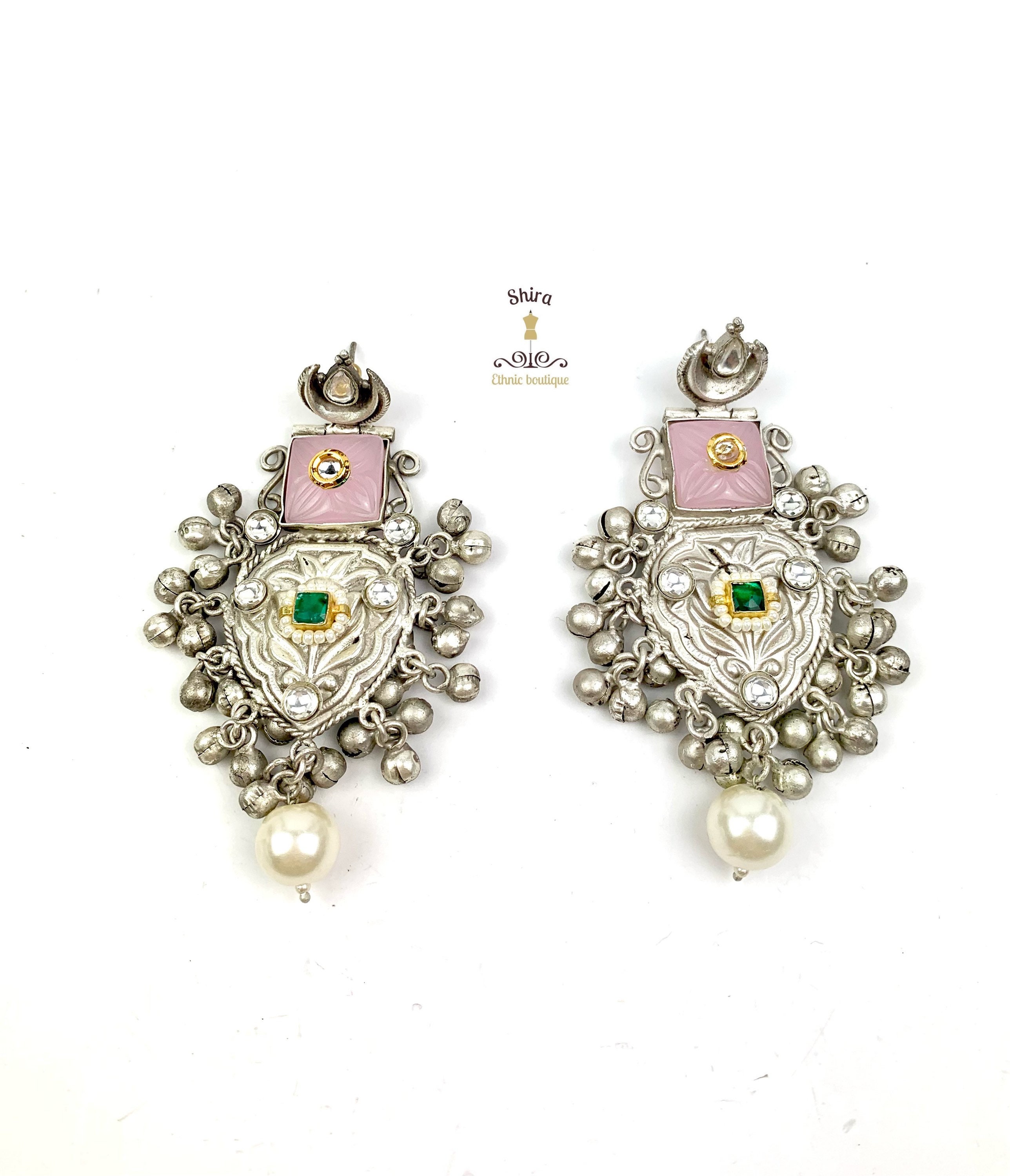 Buy Green Triad Kundan Earrings for Women Online at Ajnaa Jewels |390851