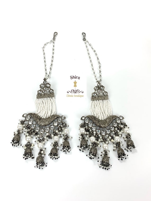Black metal jhumki hot sale