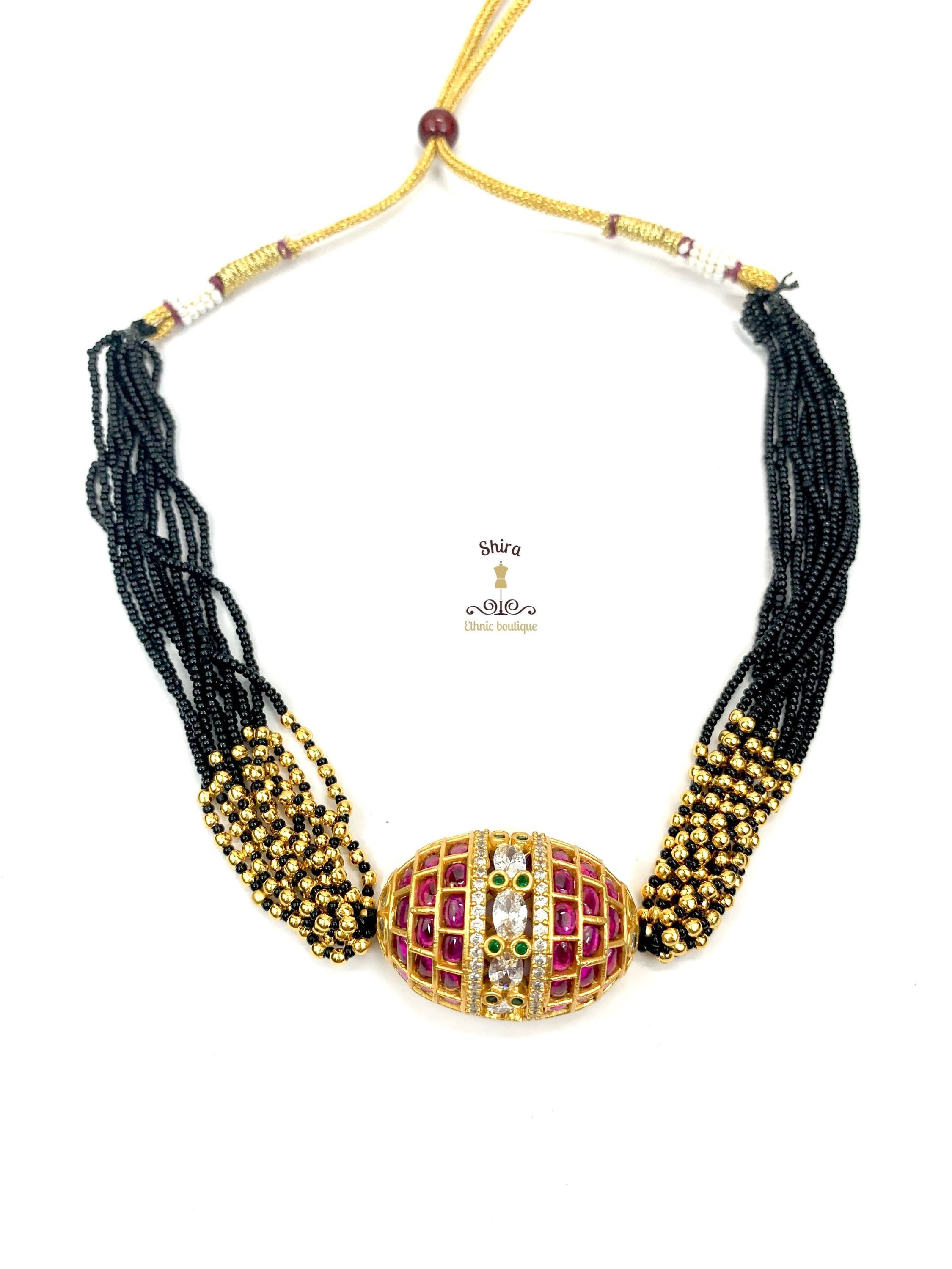 Buy online Black Crystal Glass Beads Necklace from fashion jewellery for  Women by Admier for ₹499 at 62% off | 2024 Limeroad.com