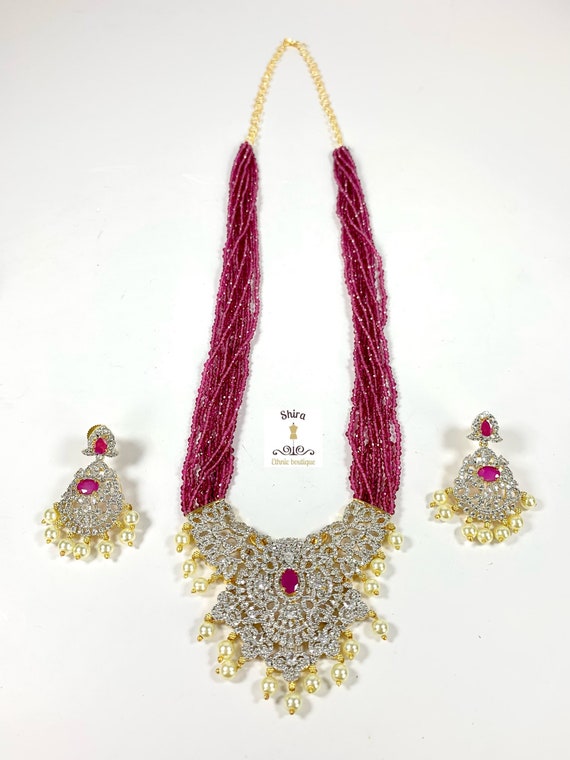 Ruby mala on sale with pendant