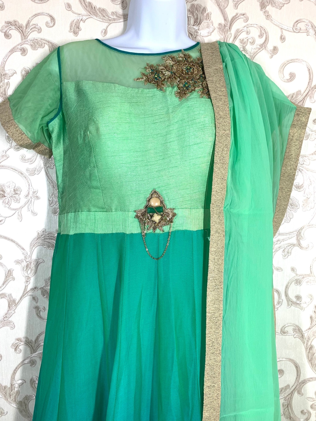 Chest40. Designer Long Churidar for Women in Premium Crepe Silk Etsy