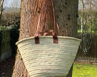 Traditional French Market Basket with Double Handles
