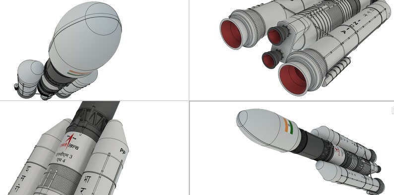 Indian ISRO LMV3 Model Rocket Kit 1:144 100 72 ALL WHITE Scale 287 413 ...