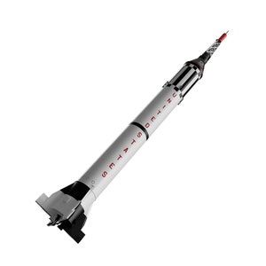 May include: A white and black rocket with red lettering that reads "UNITED STATES" and "DELTA-2".