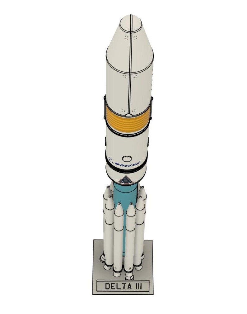 Square Model Rockets Delta III White and Turquoise Model Rocket KIT With Decals - Etsy